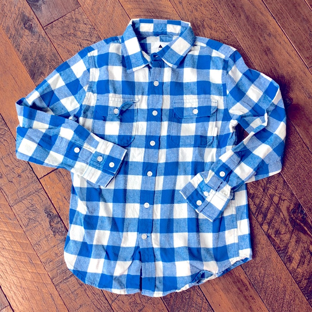 Blue gingham button down - Burton, 8 (S)